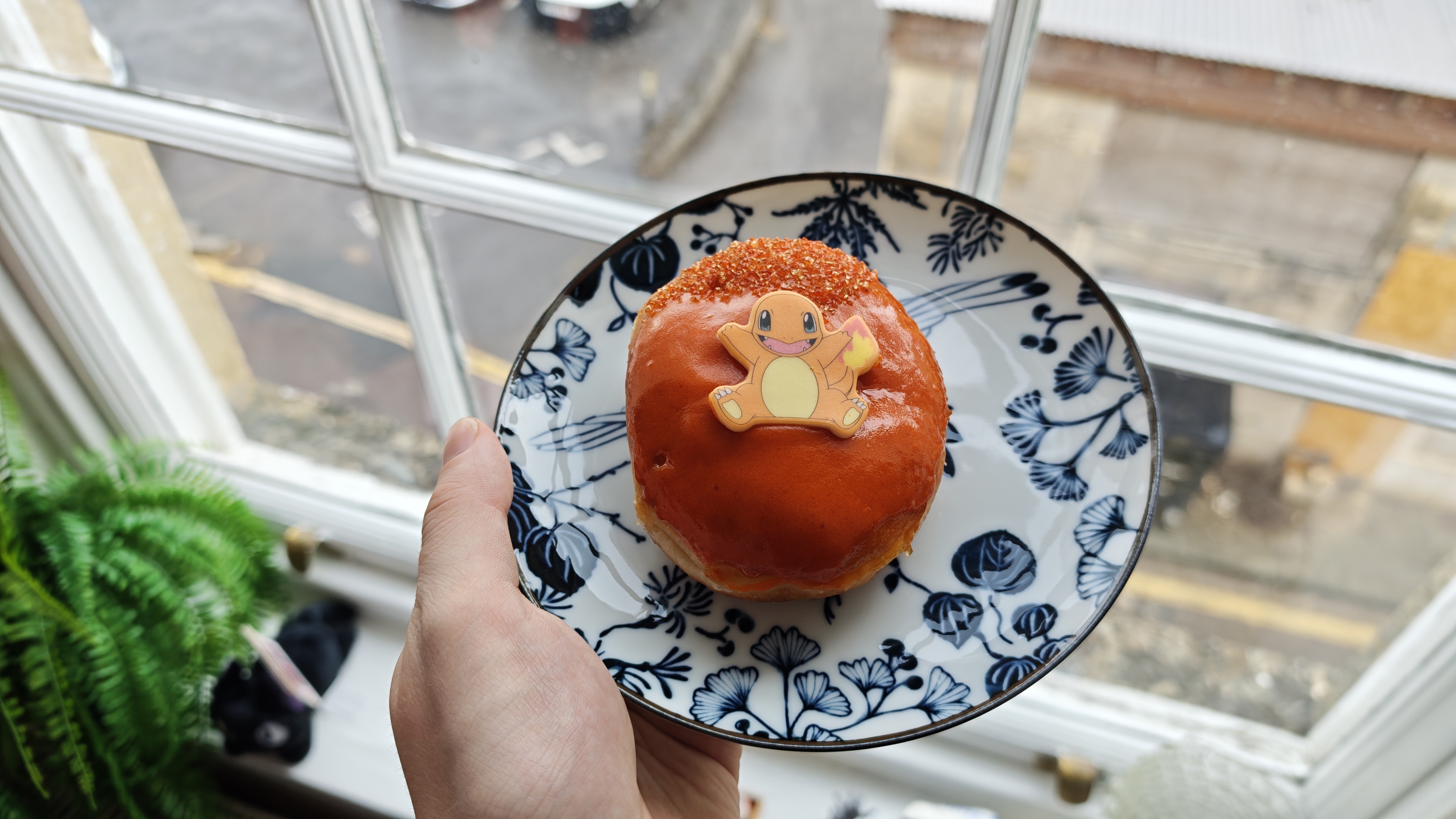 Charmander donut from the Pok&amp;eacute;mon x Krispy Kreme collection
