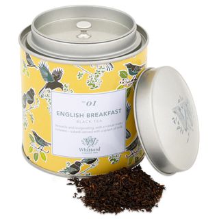 Loose leaf tea in a pretty tin