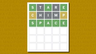 Wordle answer 804 on a yellow background