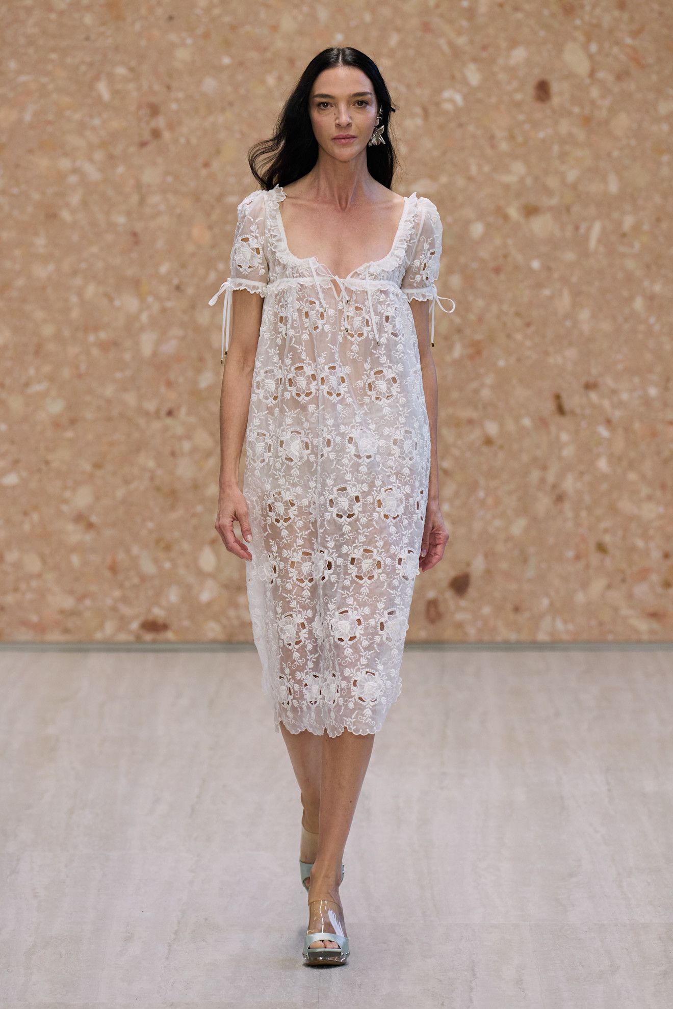 A model walks the Chloé spring/summer 2027 runway during Paris Fashion Week.