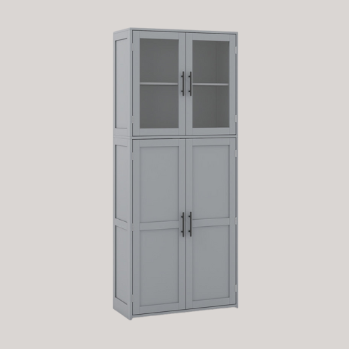 17 Stories Broom Closet Storage Cabinet Wooden Utility Organizer W/doors-Grey | Wayfair.co.uk