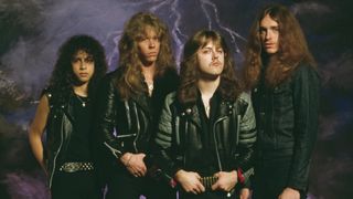 A photograph of Metallica taken in 1985