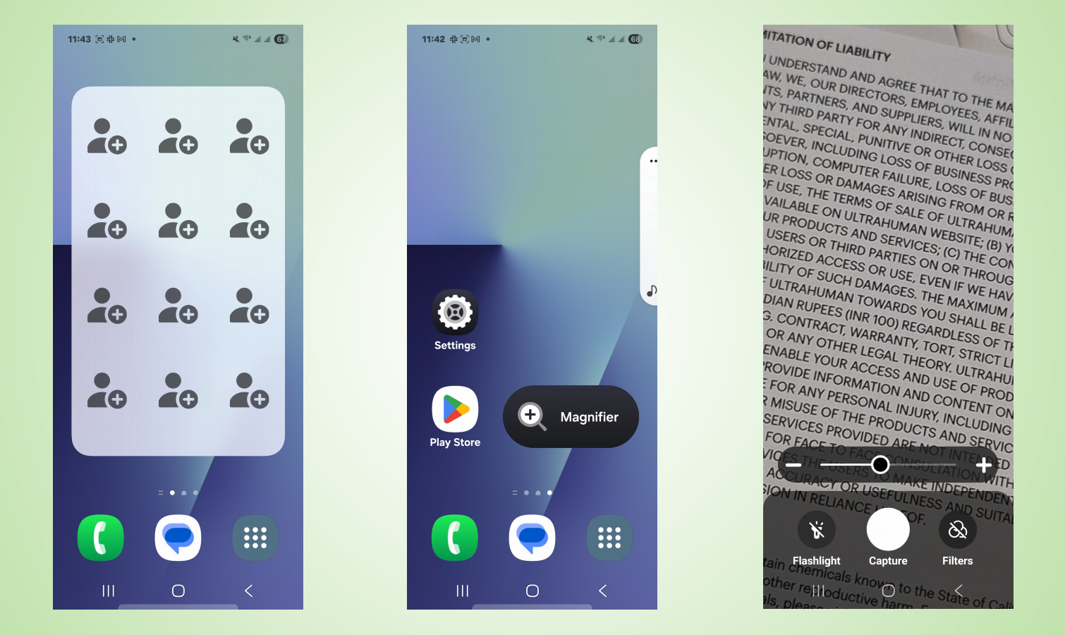 Samsung Galaxy Easy Mode screenshots.