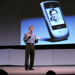 AI Bill Gates presenting fake iPhone