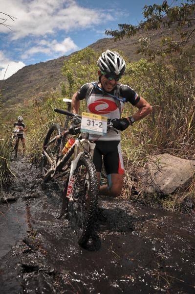 Thick mud was too difficult to ride over with many choosing to dismount, rather than risk getting bogged.