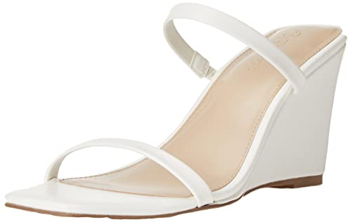 The Drop Women's Sophia Two Strap Wedge,white, 8