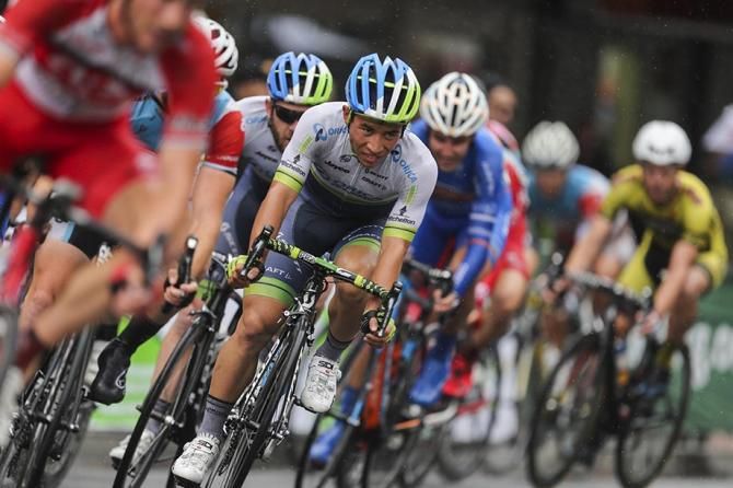 As was Caleb Ewan, until he had a mechanical.