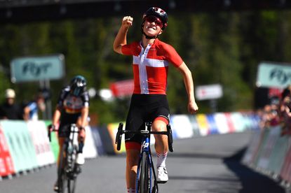 Cecilie Uttrup Ludwig (FDJ-SUEZ-Futuroscope) wins stage five of the 2022 Tour of Scandinavia at the Norefjell ski resort