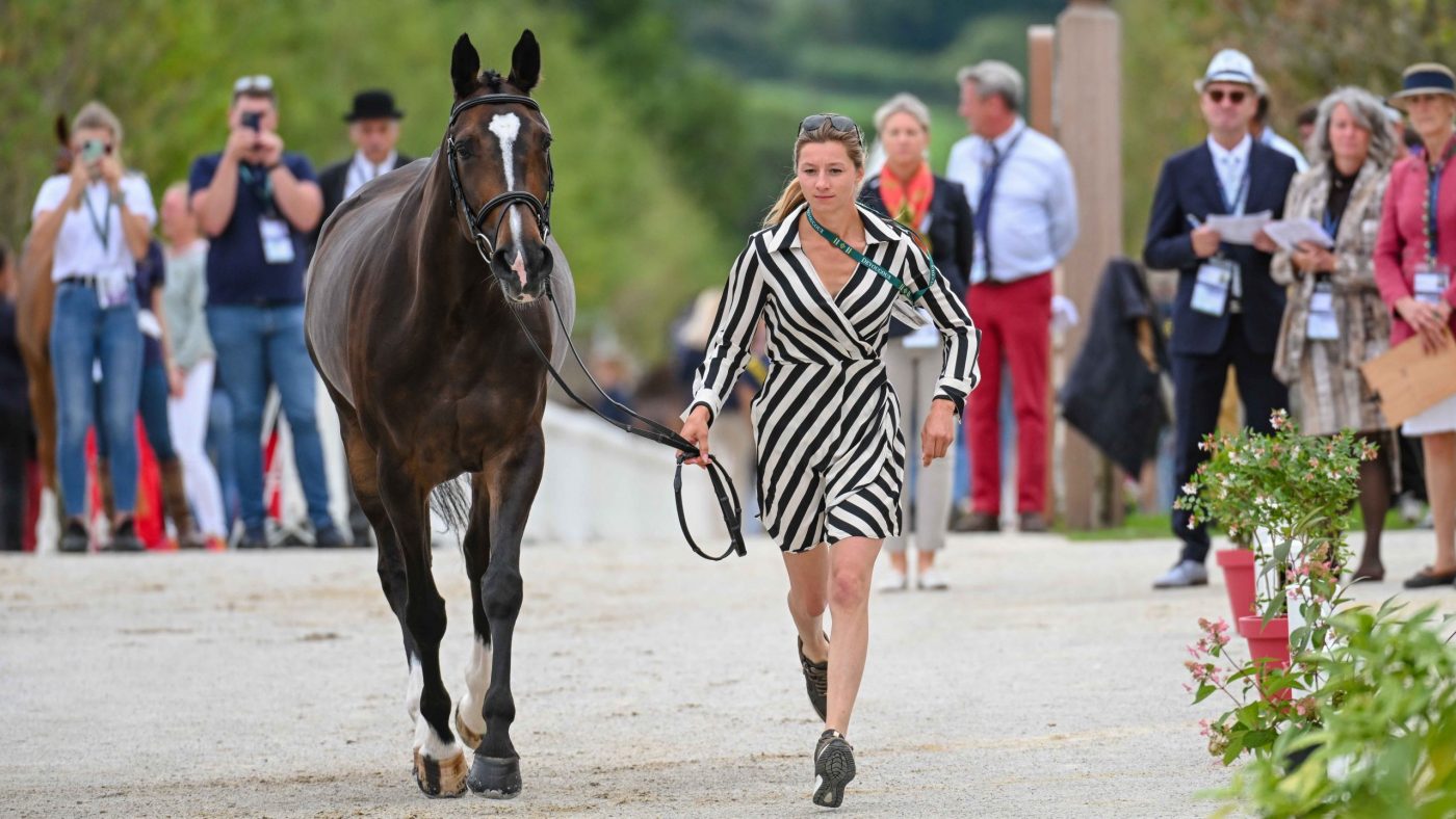 Joanna PAWLAK riding FANTASTIC FRIEDA for POL during the 1st Horse Inspection at the FEI Eventing European Championship in Haras du Pin in Normandy in France between the 9th-13th August 2023