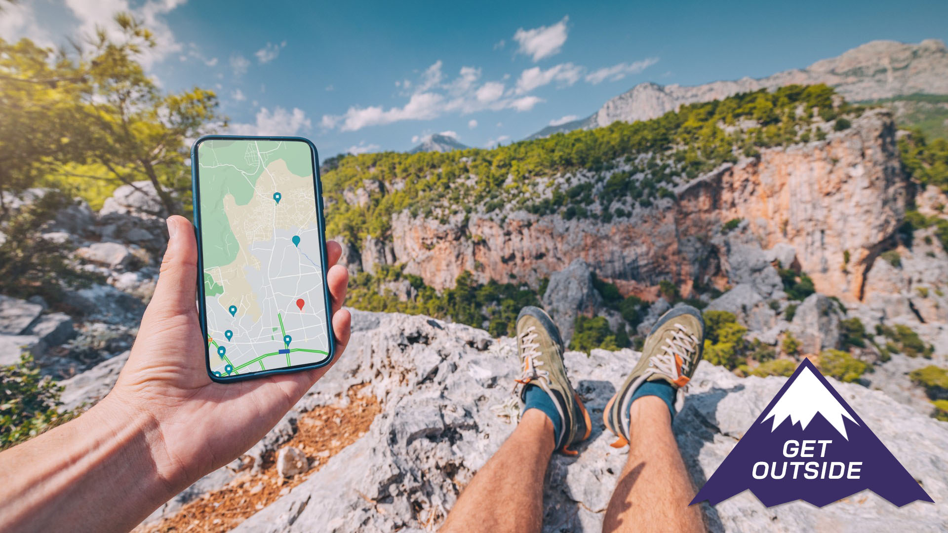 a photo of a man looking at outdoor apps