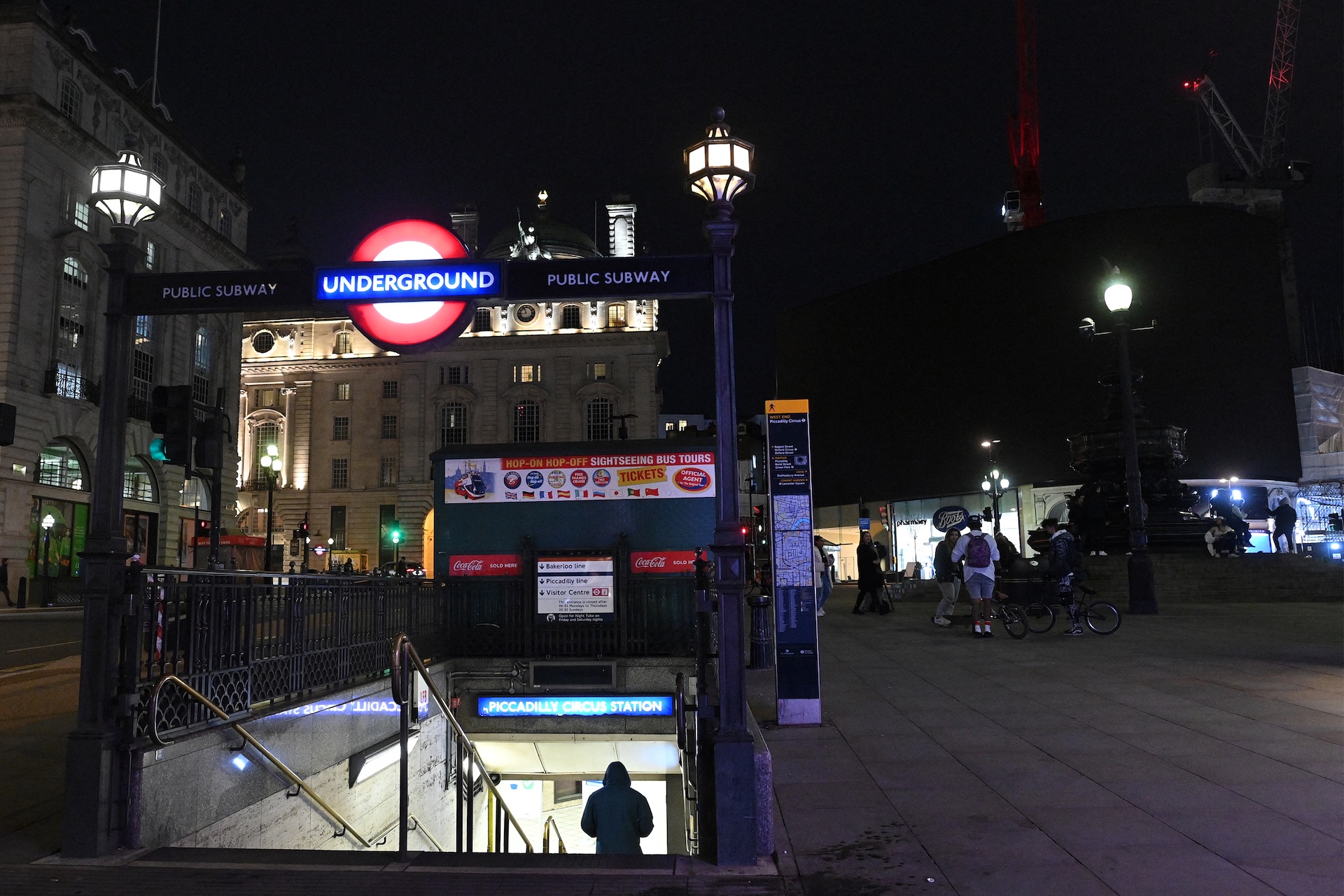 Central London shows London landmark the Piccadilly Circus advertising lights submerged into darkness for the Earth Hour environmental campaign. Cities around the world were turning off their lights Saturday for Earth Hour
