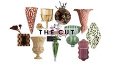 Wall vases, featuring styles ranging from botanical patterns to squiggles, pictured against a white background