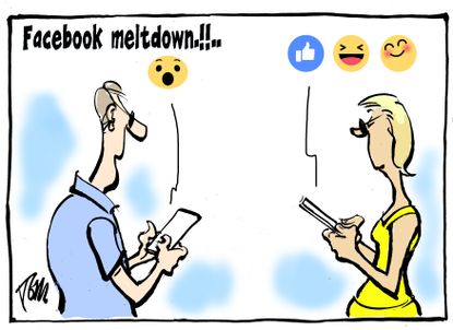 Editorial cartoon U.S. Facebook stock drop