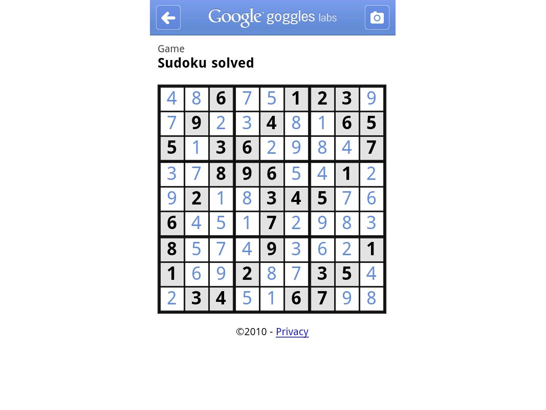 Google Goggles Gets Revamped Solves Your Sudoku For You TechRadar