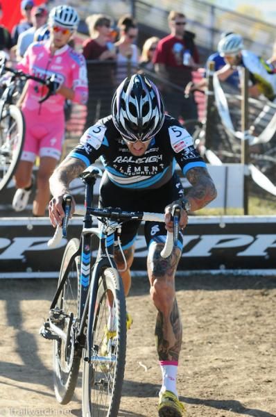 Ben Berden (Raleigh Clement) chasing Summerhill on lap one