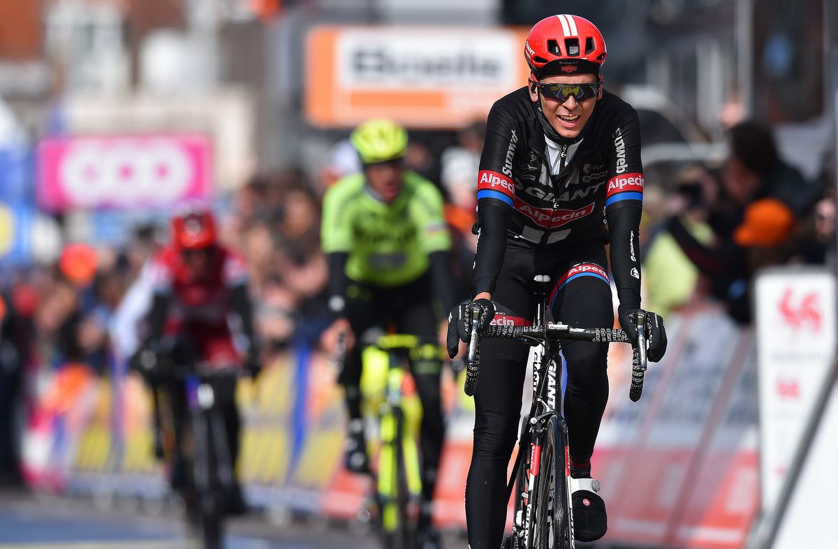 Warren Barguil crosses the line for sixth