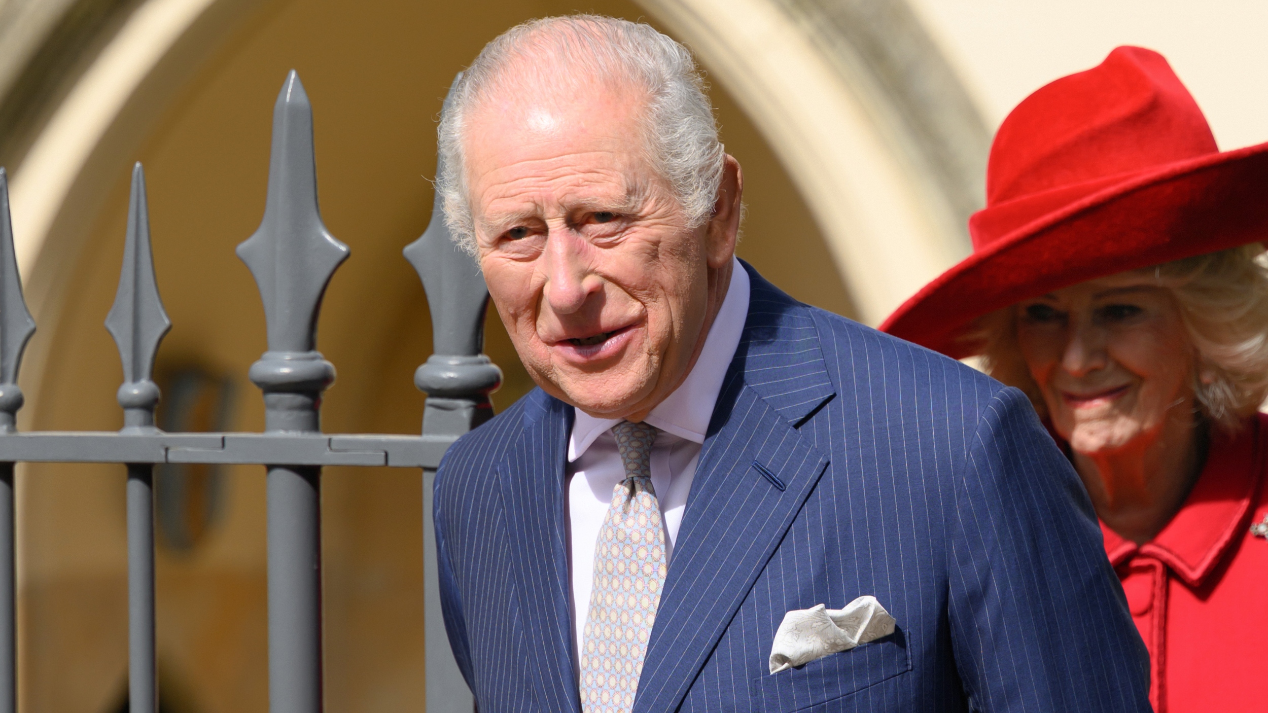 King Charles III and Queen Camilla attend the 2026 Easter Matins Service at St George's Chapel on April 05, 2026