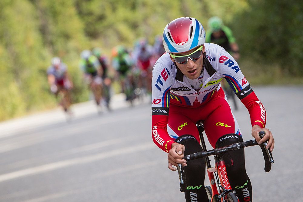 Sven Erik Bystrom (Katusha) launches a late attack