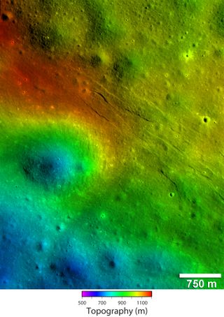 These newly detected narrow linear troughs are known as graben, and they formed in highlands of the moon's far side. Forces acting to pull the lunar crust apart formed the Virtanen graben, informally named for a nearby crater. These graben are located on 