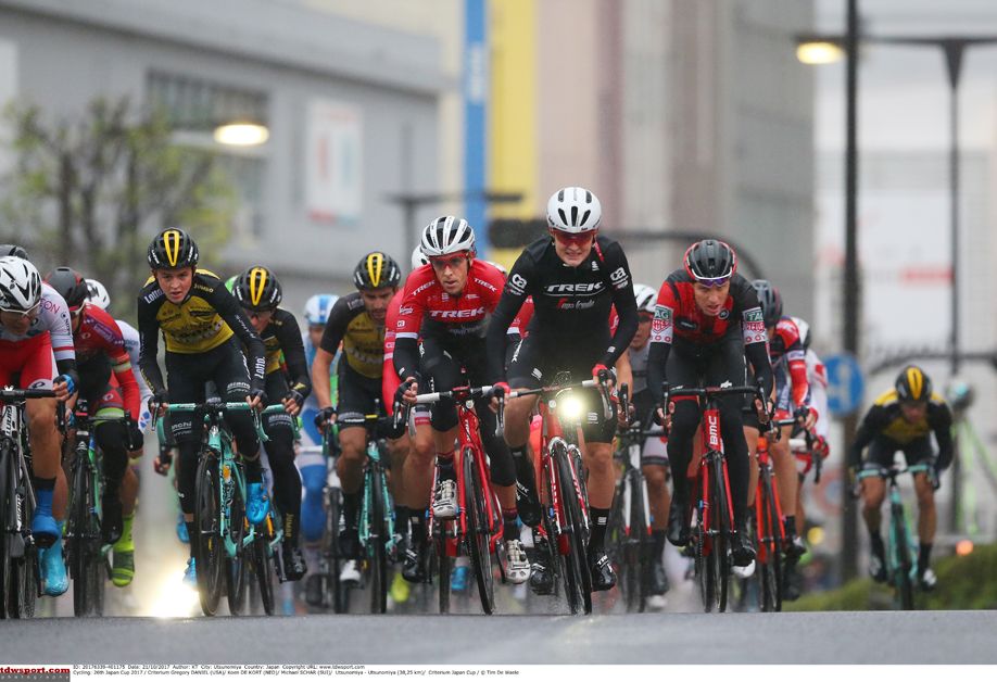 The riders come over one of the uphill kicks