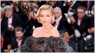 Florence Pugh attends the "Don't Worry Darling" red carpet at the 79th Venice International Film Festival on September 05, 2022 in Venice, Italy