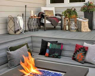 trex composite decking around fire pit