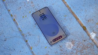 A photo of the Samsung Galaxy S25 outdoors.