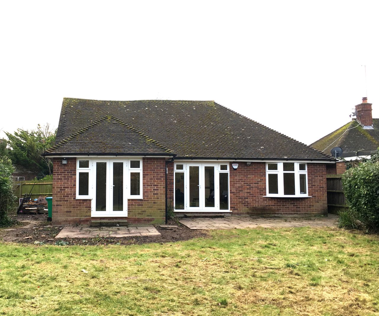 The before picture of a sixties bungalow before a demolition