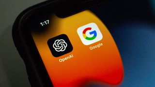 OpenAI and Google apps on a phone