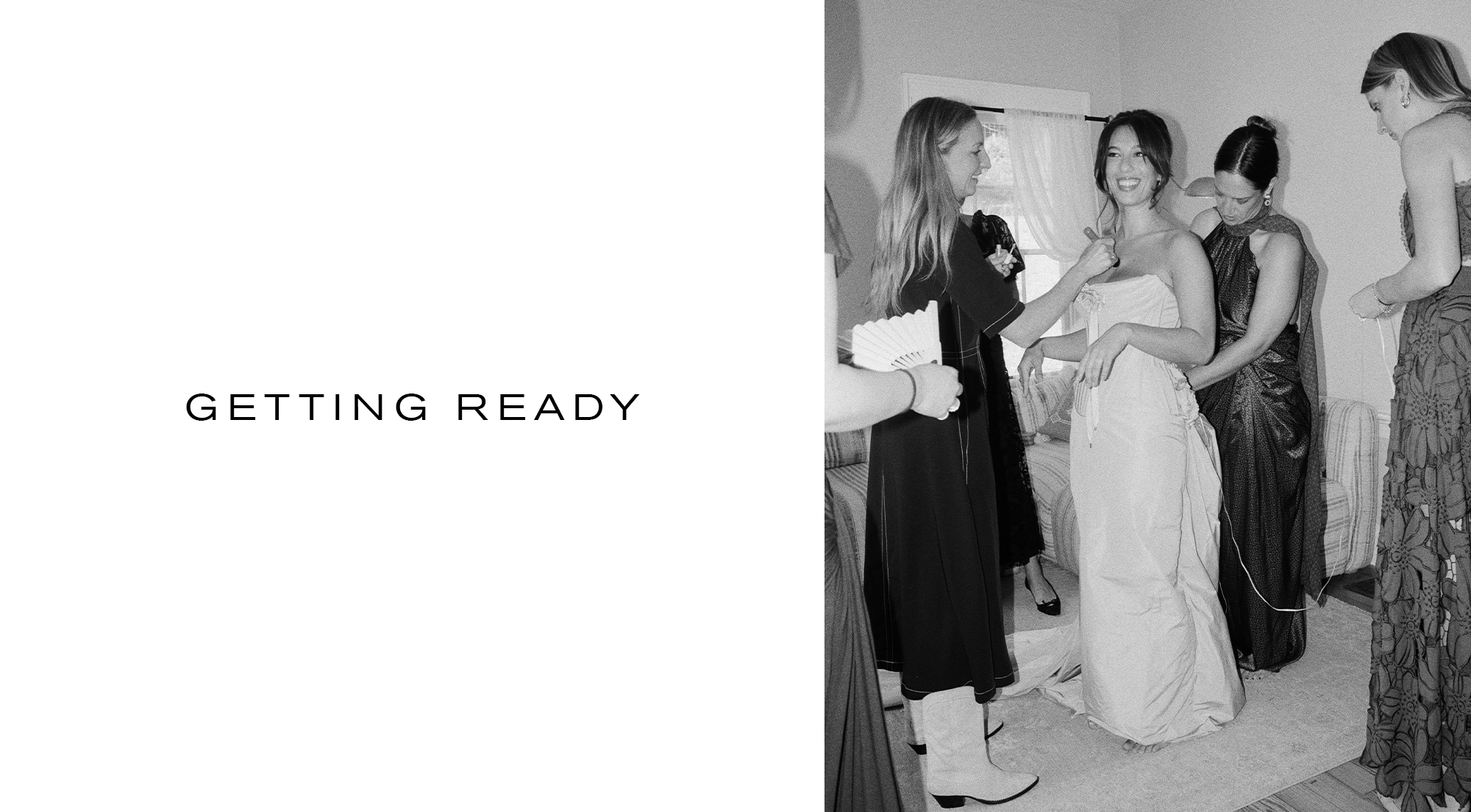 Hadley with her friends getting ready for her wedding.