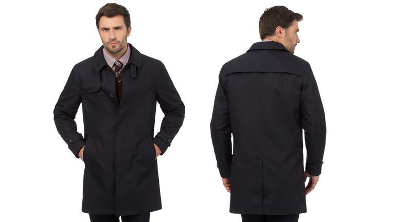 Hammond & Co. Navy Shower Resistant Tailored Mac Coat