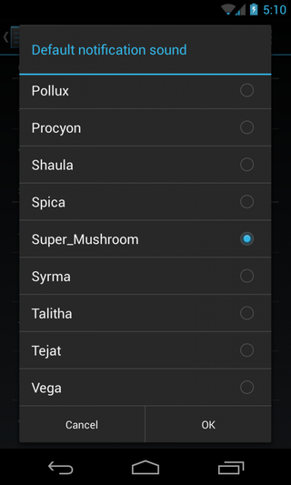 Notification Sound Selection
