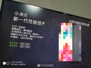 Leaked Mi 8 slide (Source- Weibo)