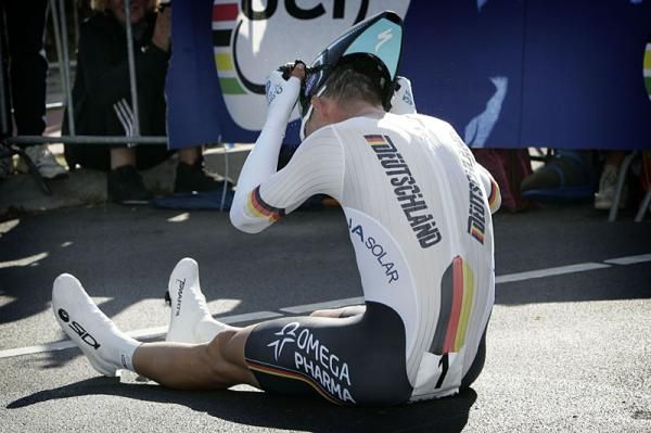 Tony Martin (Germany) recovers after the finish