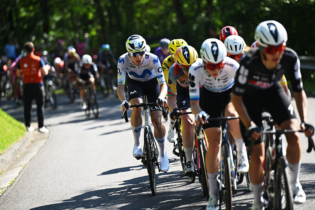 BUJA, ITALY - JUNE 01: Marlen Reusser of Switzerland and Team Movistar competes during the 37th Giro d&amp;amp;apos;Italia Women 2026, Stage 3 a 156km stage from Bibione to Buja / #UCIWWT / on June 01, 2026 in Buja, Italy. (Photo by Luc Claessen/Getty Images)