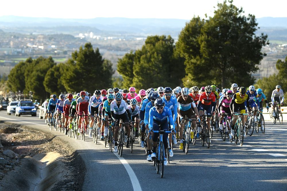 Movistar at the tip of the spear during stage 2 at Volta a Catalunya