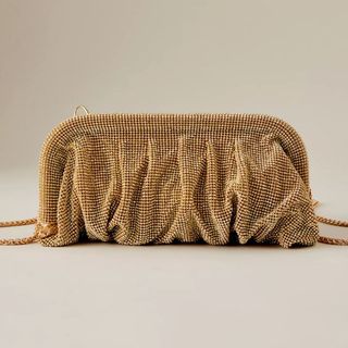 Image of a gold glittery handbag