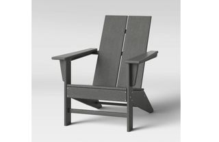 A polywood Adirondack chair in gray