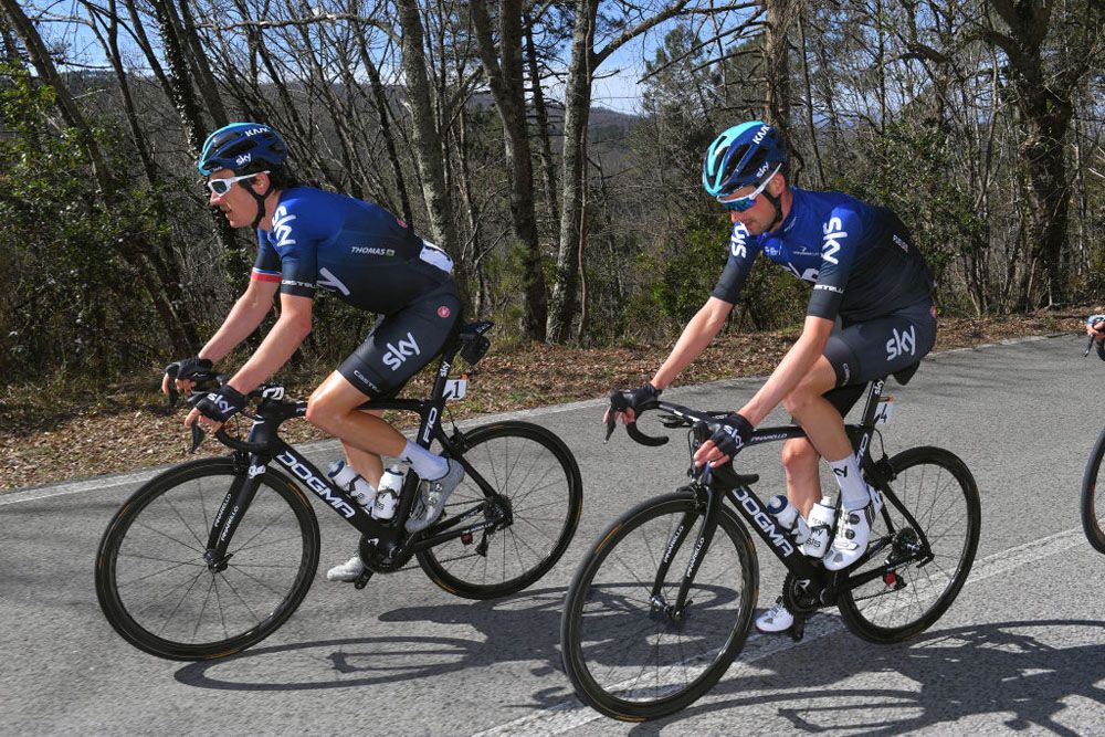 Geraint Thomas and Wout Poels from Team Sky