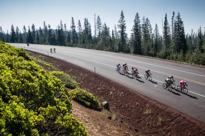 The beakaway group off the front of the mens race.