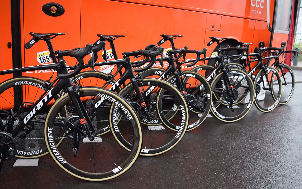 CCC Team race on bikes from Giant with the brand also providing nearly of all of the finishing kit and wheels