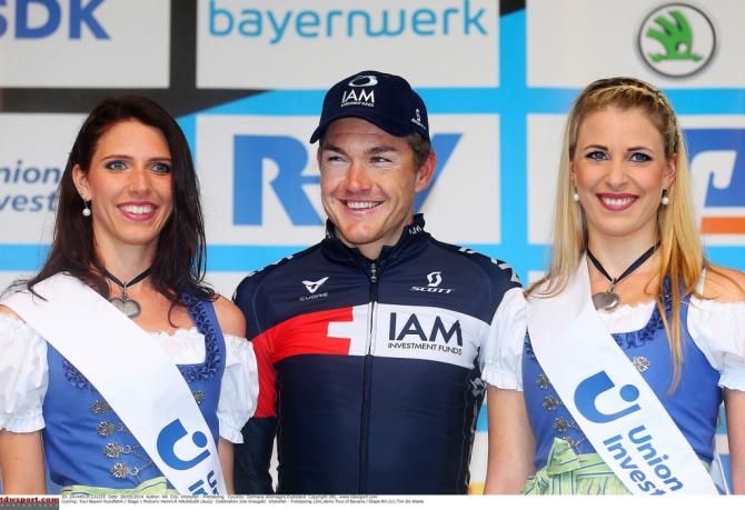 Heinrich Haussler (IAM Cycling) enjoys another visit to the podium