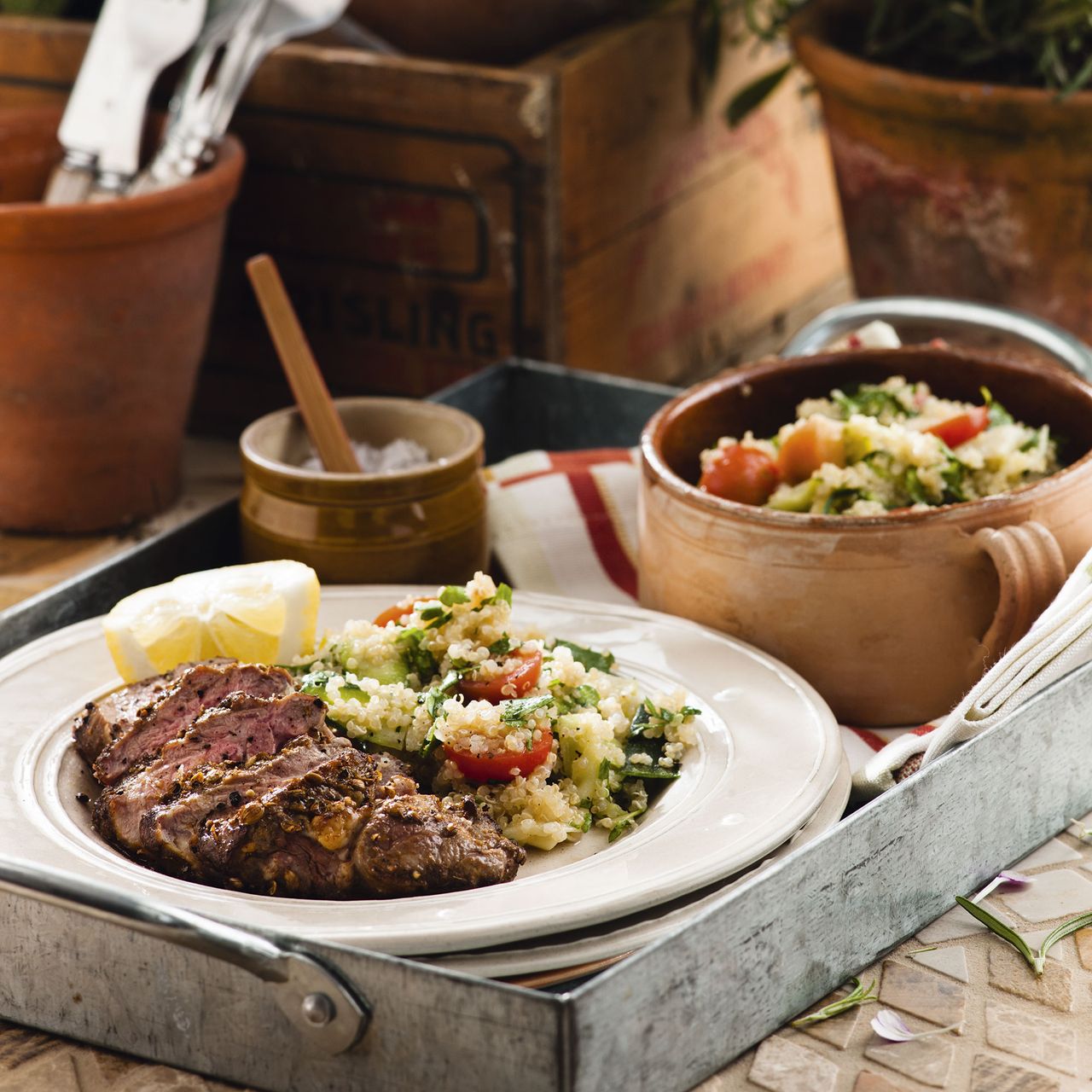 Lamb Fillet with quinoa salad - summer recipes - lamb recipes - woman&amp;home July 2013