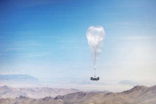 Google's Project Loon floating in the sky