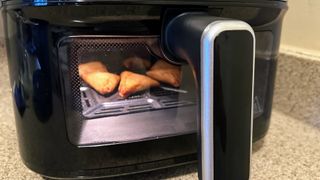 Cuisinart AIR-200 Basket Air Fry being tested in writer's kitchen