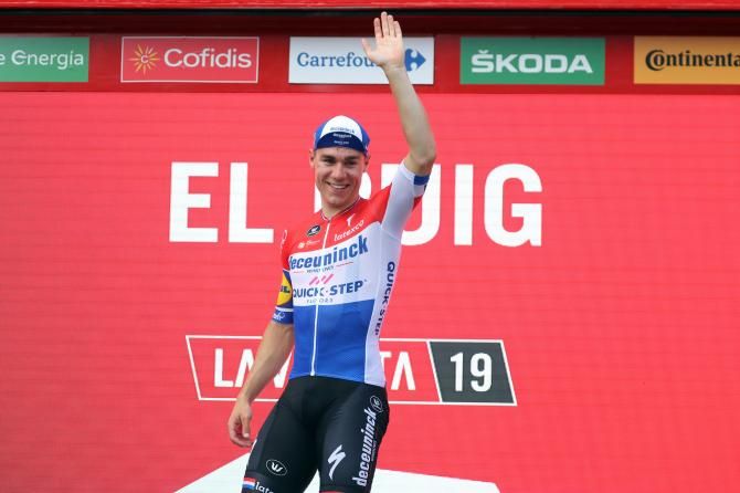 Fabio Jakobsen on the podium