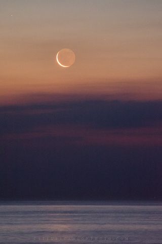 Waning Moon Rises Over New Jersey