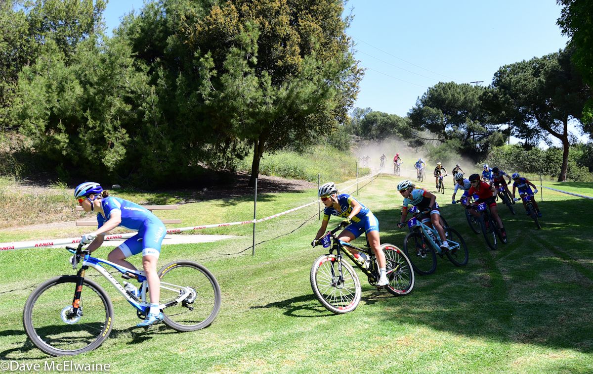 Georgia Gould (Luna Pro Team) leading on the starting loop.