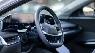 2025 Lucid Air Pure steering wheel.