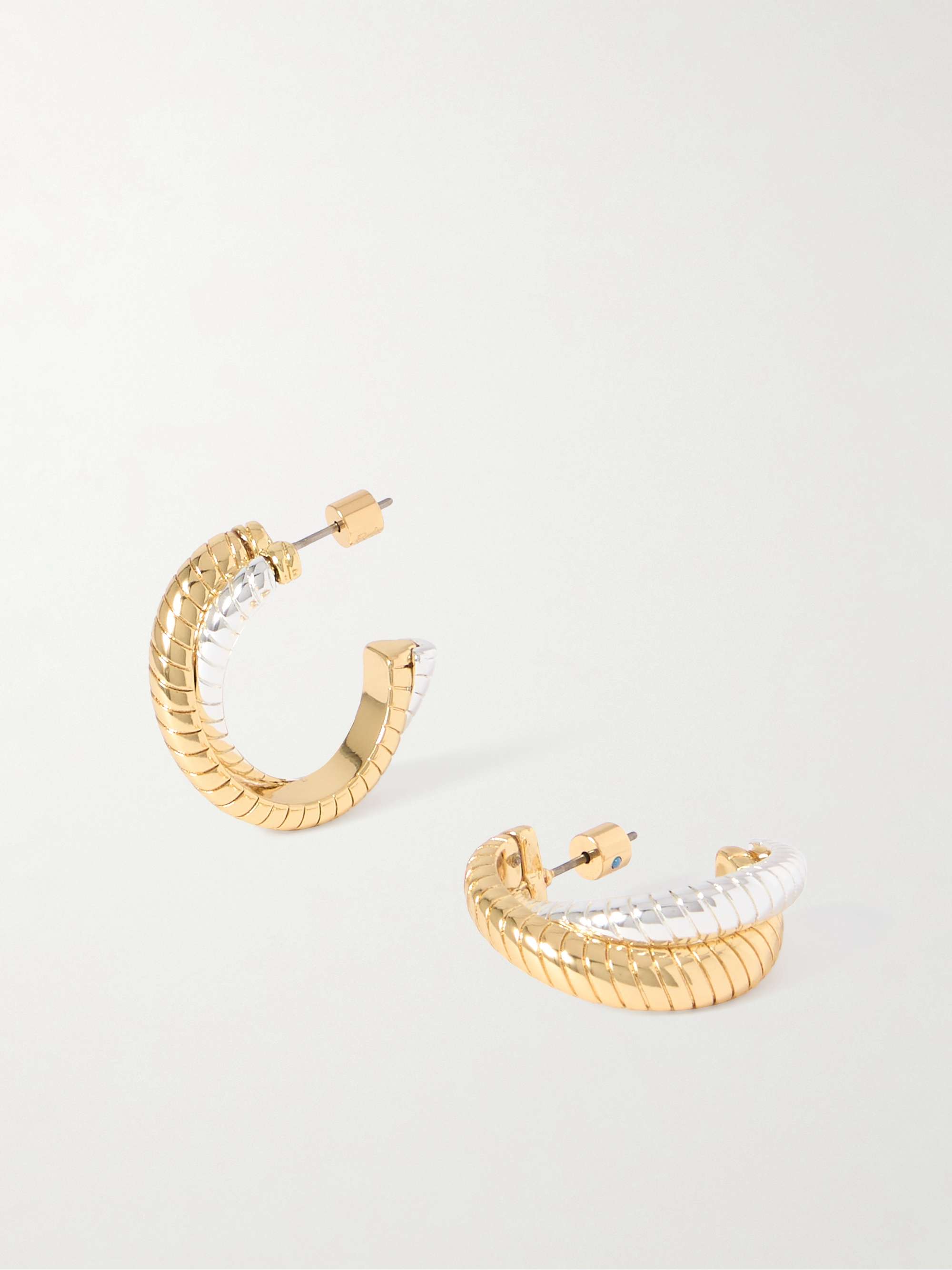The Double Cobra Gold- and Silver-Tone Hoop Earrings